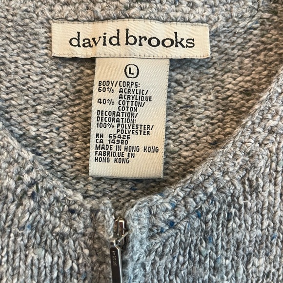 david brooks Women’s Zip Up Fall/Winter Cardigan Sweater Sz L - Picture 6 of 7